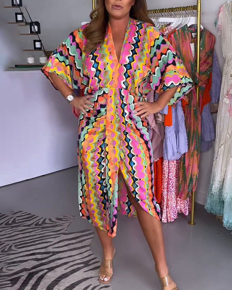 Amaris - V Neck Midi Dress