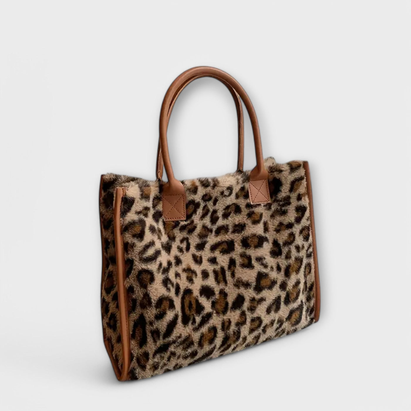 Chic Leopard Print Plush Tote
