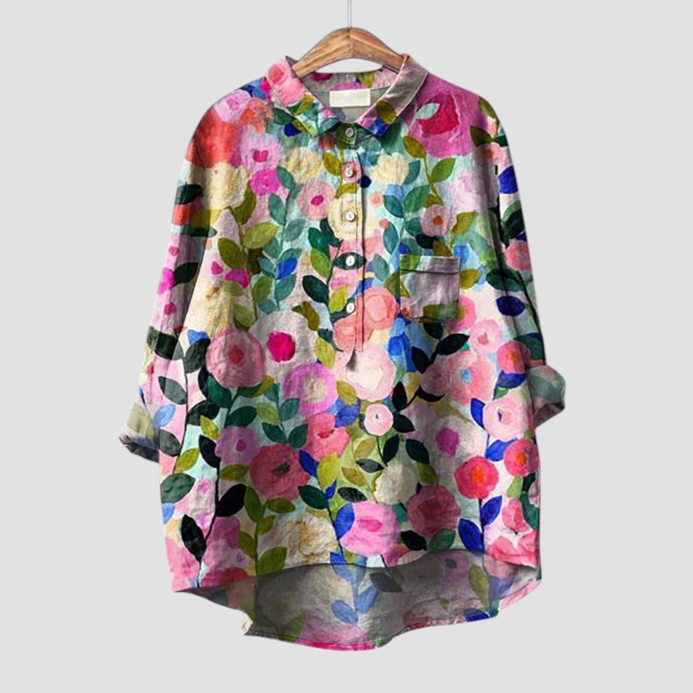 Velenya™ | 2025 – Watercolor Floral Blouse