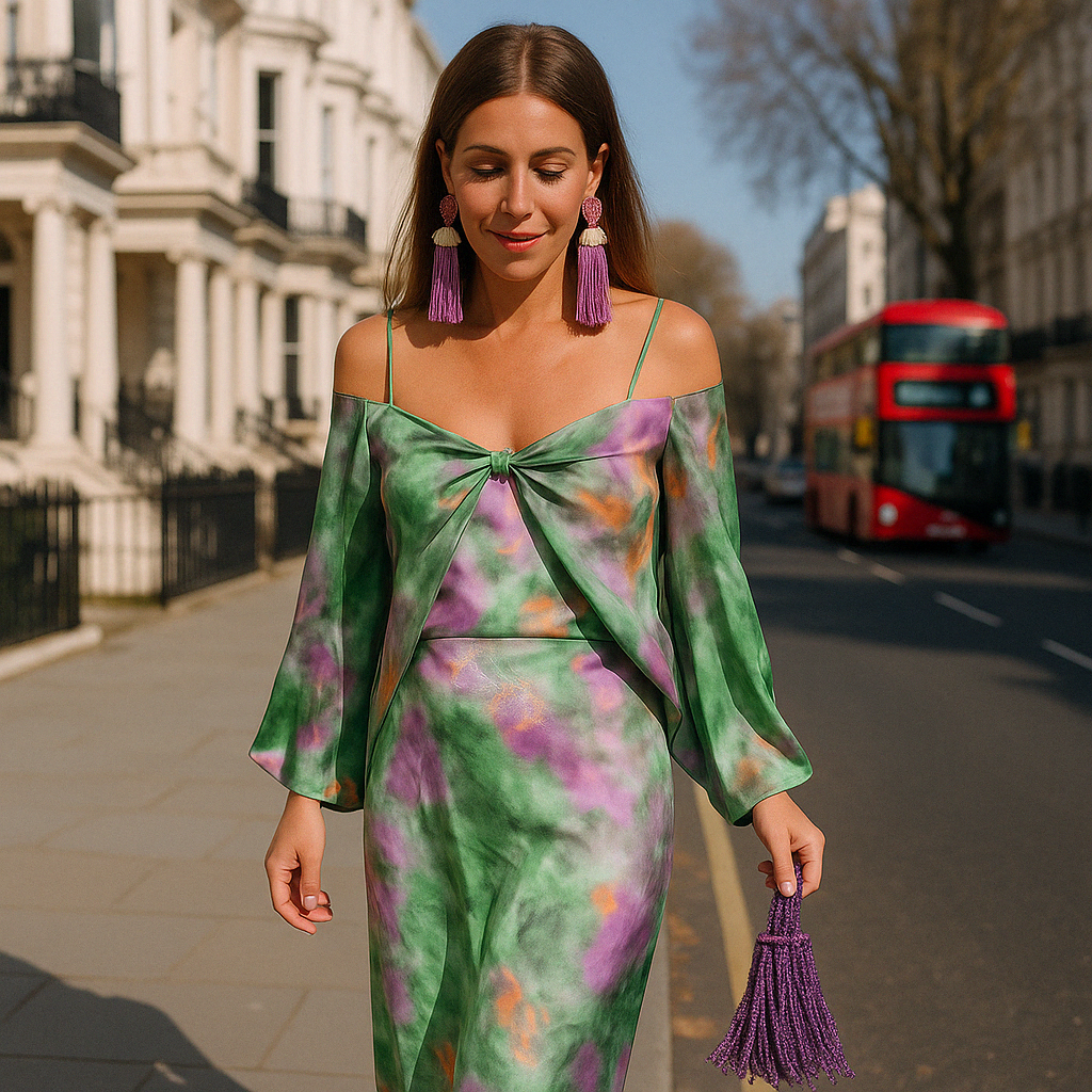 Nancy | Elegant Maxi Dress With Detachable Scarf