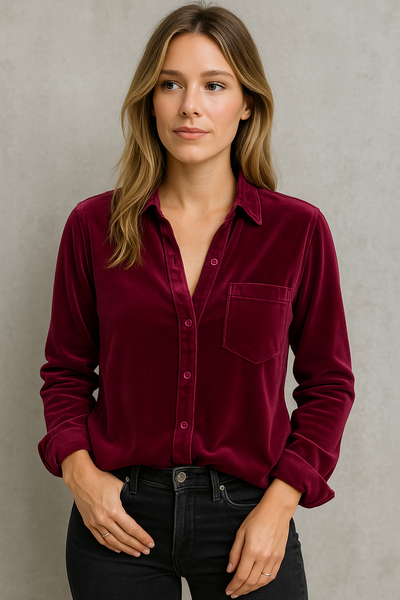 Kaya - Elegant Velvet Blouse