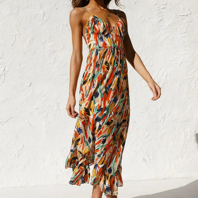 Clara - Elegant Printed Maxi  Dress