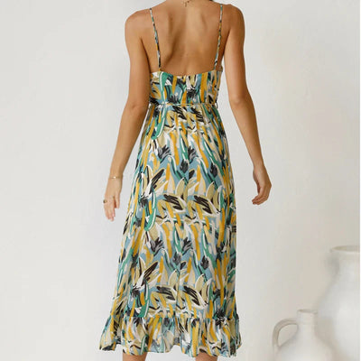 Clara - Elegant Printed Maxi  Dress