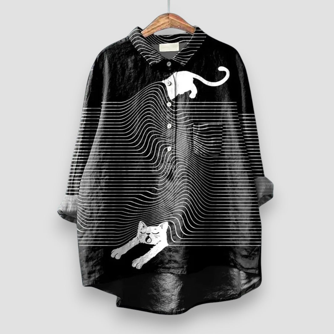Korelli™ | 2025 – Graphic Cat Blouse