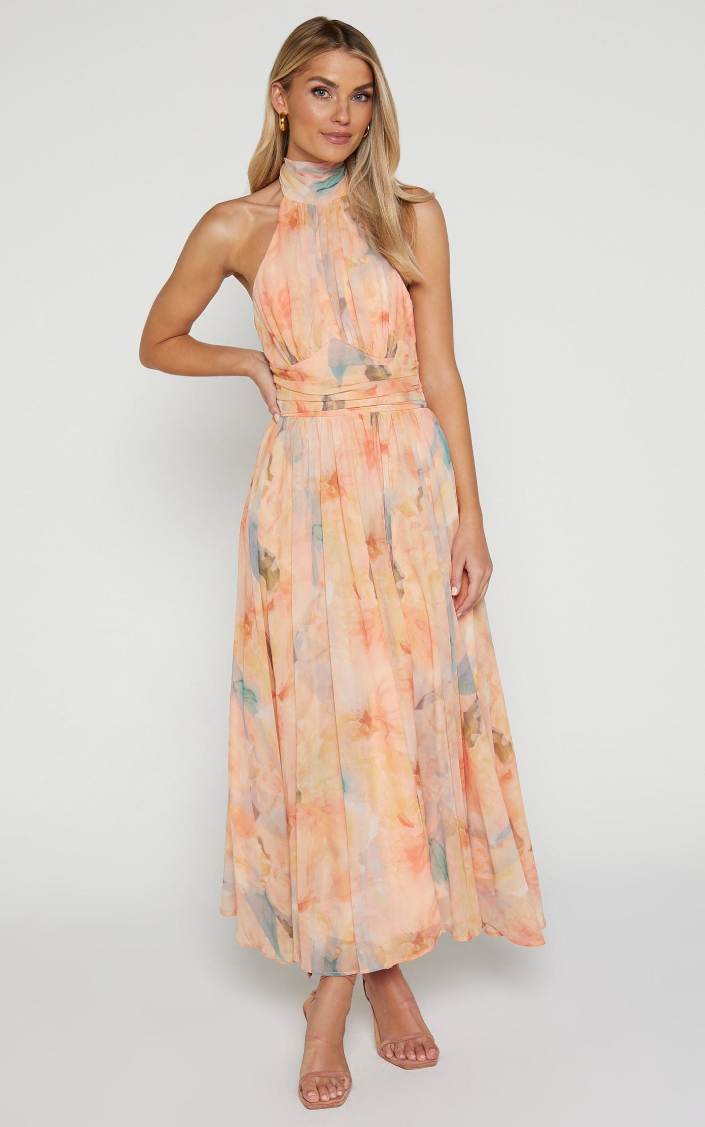 Antonella | Elegant Halter Neck Maxi Dress