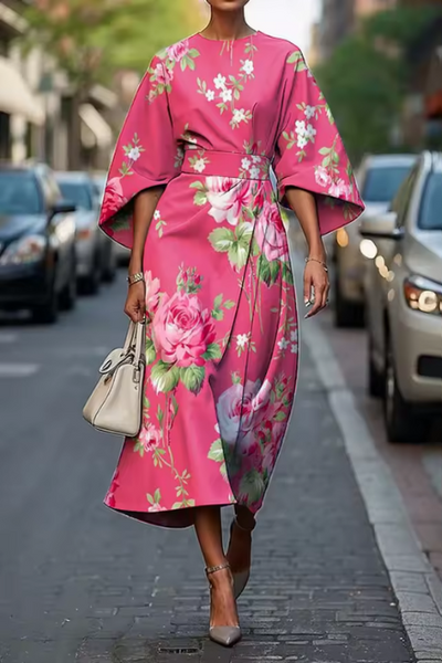 Celeste -  Elegant Floral Midi Dress