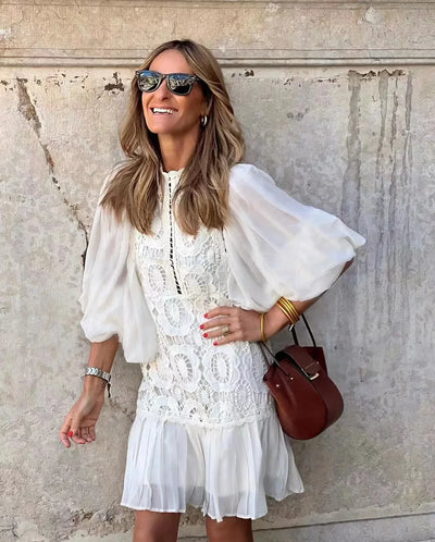 Gabriela™ Embroidered Lace Mini Dress