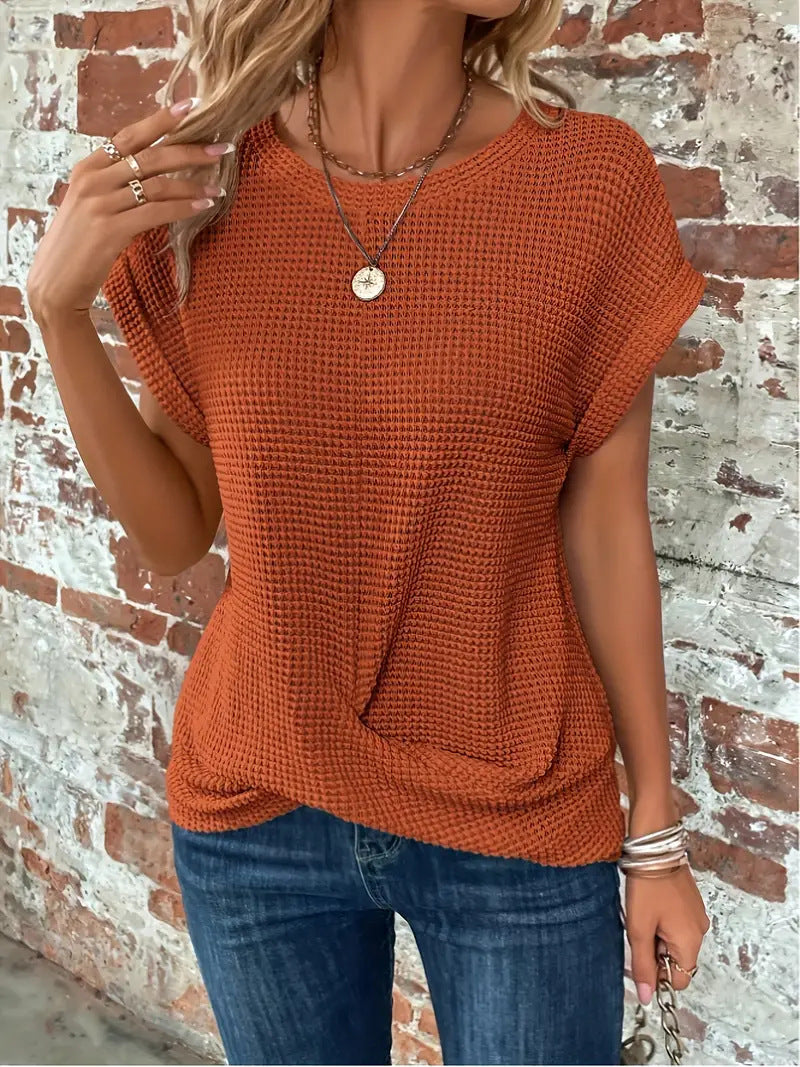 Tegan – Waffle Knit Casual Tee
