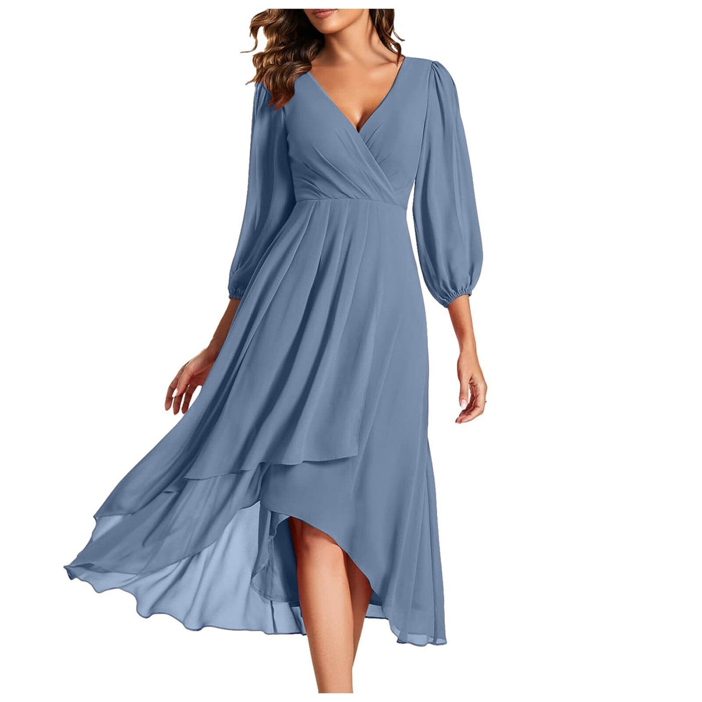 Laia - Long-sleeved dress with V-neckline
