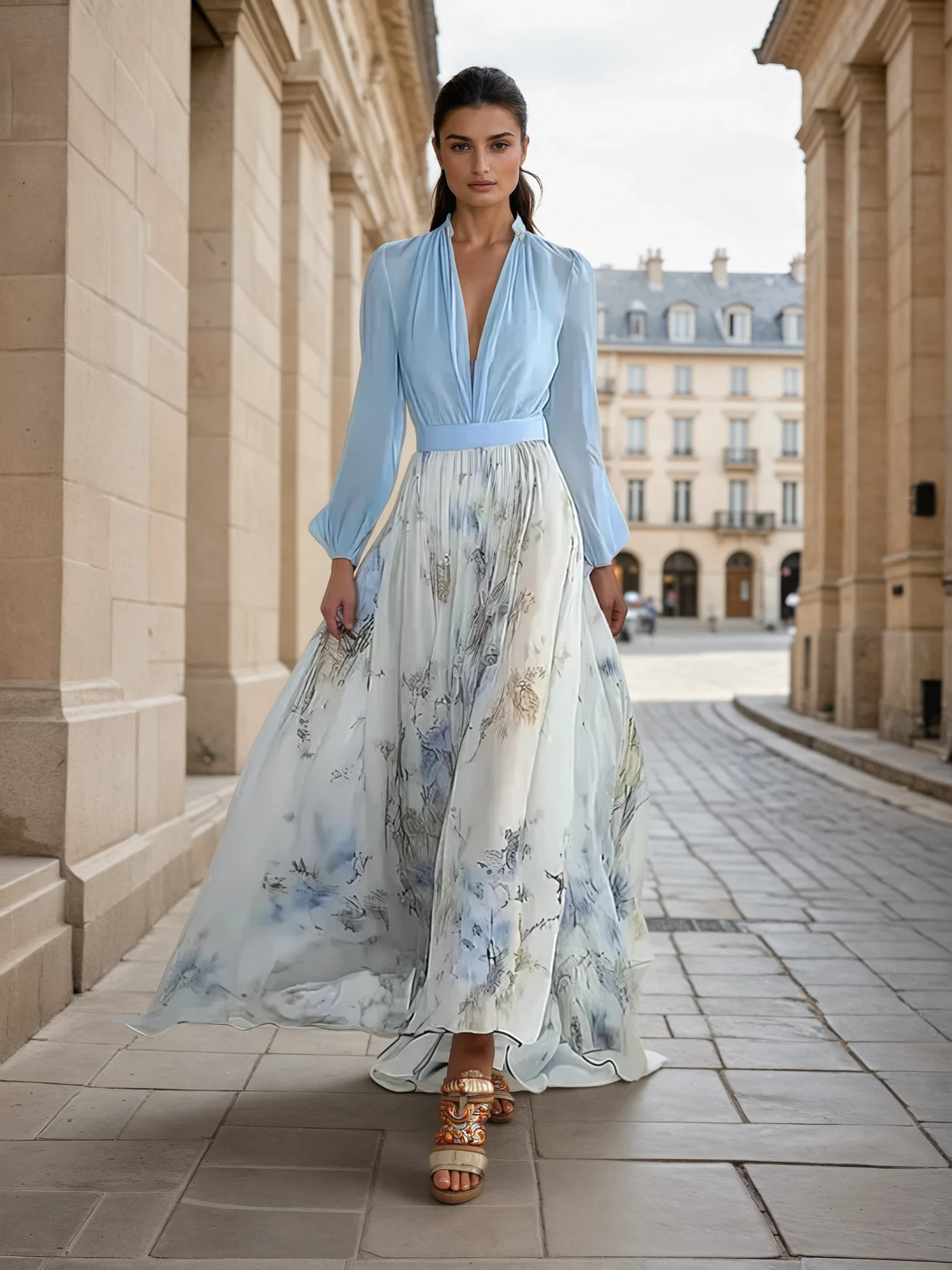 Zara | Elegant Floral Maxi Dress