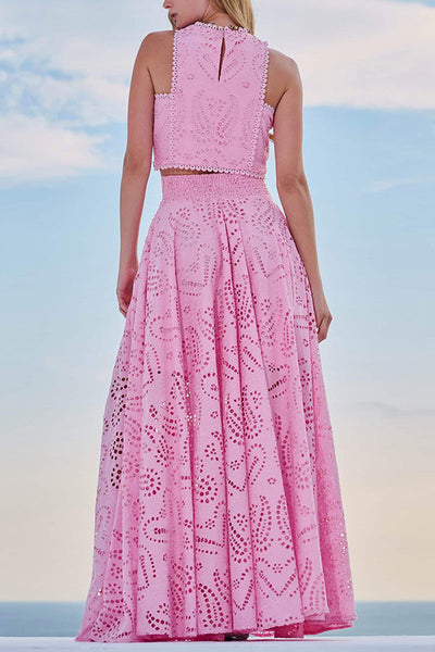 Linda | Women’s Flowy Eyelet Set Dress