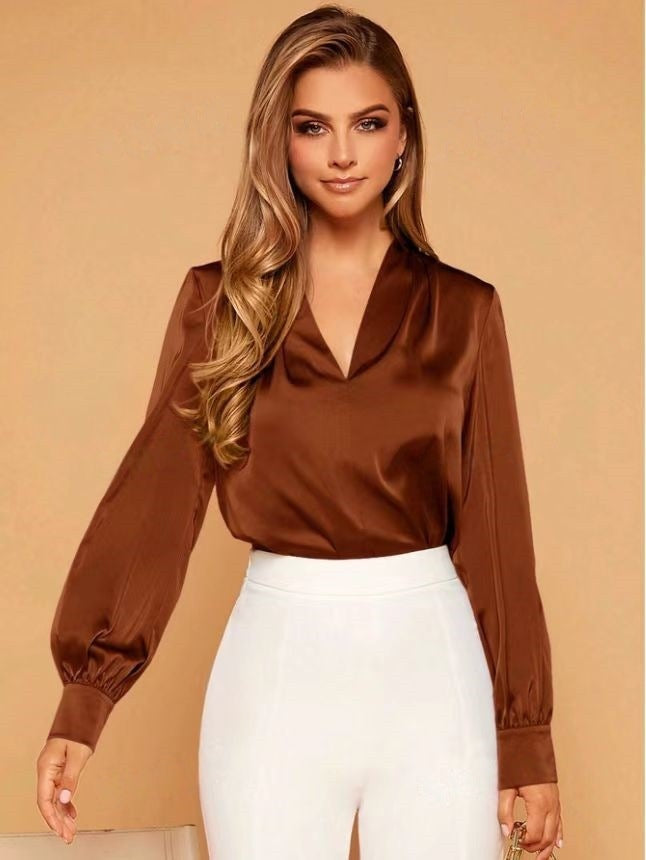 EMILIE I CASUAL SATIN BLOUSE