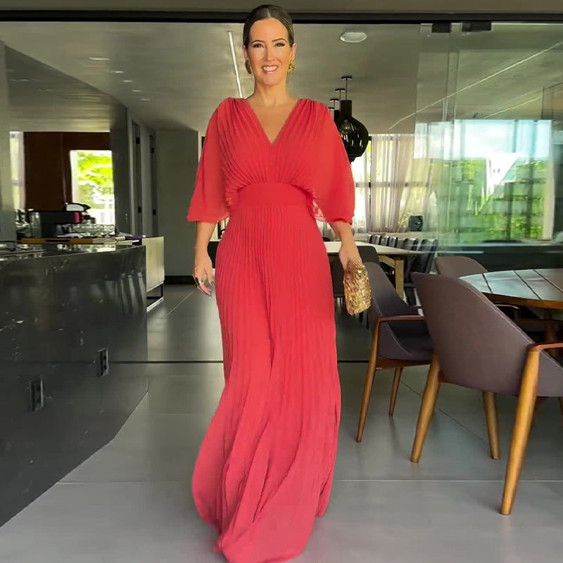 Sassa - V-Neck Maxi Dress