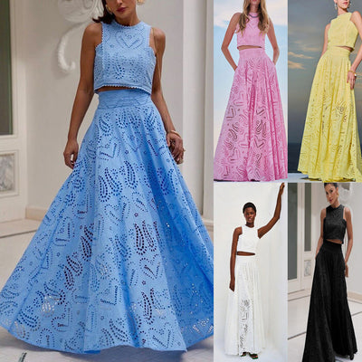 Linda | Women’s Flowy Eyelet Set Dress