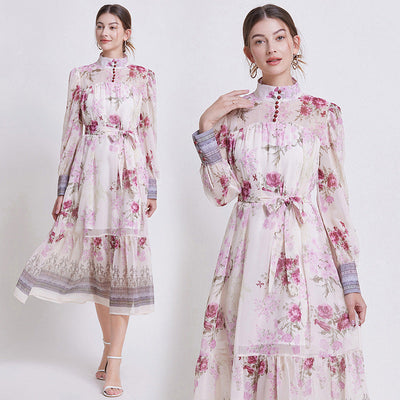 Sarah | Elegant Floral Chiffon Dress