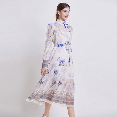 Sarah | Elegant Floral Chiffon Dress