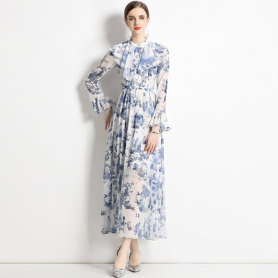 Gabby | Elegant Ink Print Dress