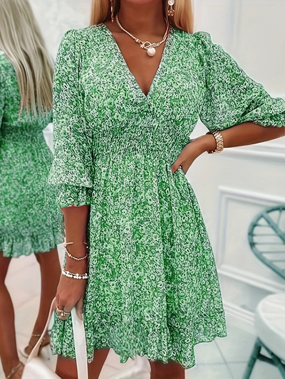 Evie | Elegant Floral Ruffle Mini Dress