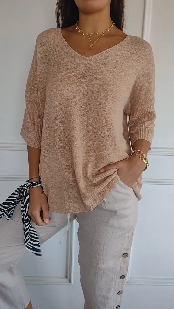 Spring Top with V-Neck