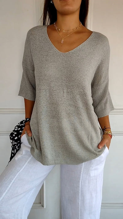 Spring Top with V-Neck