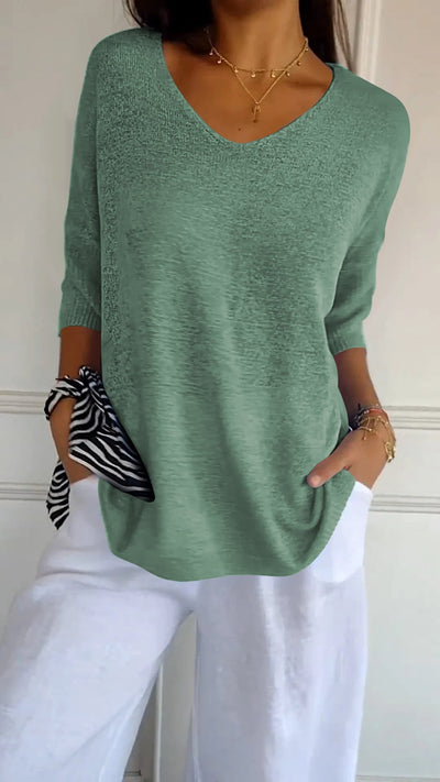 Spring Top with V-Neck