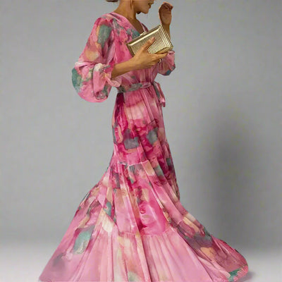 Gertrude | Summer Dress with Floral Pattern and Adjustable Silhouette