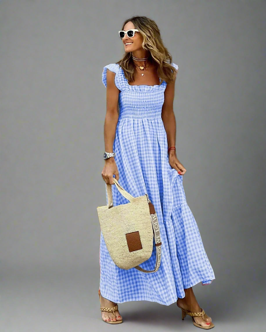 Bertha | Checkered Dress in Retro Style for Elegance & Comfort in Everyday Life