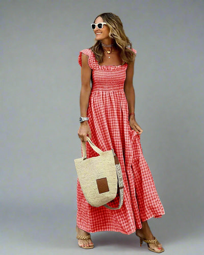 Bertha | Checkered Dress in Retro Style for Elegance & Comfort in Everyday Life