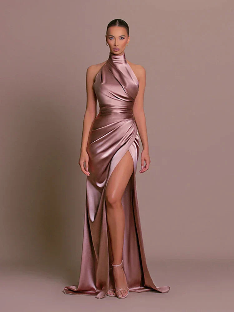 Cleo - Sleek Slit Maxi Dress