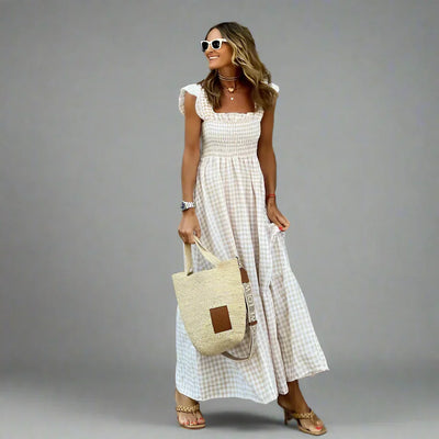 Bertha | Checkered Dress in Retro Style for Elegance & Comfort in Everyday Life