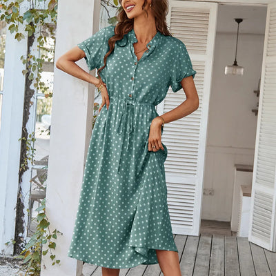 Dotarie™ Polka Midi Shirt Dress
