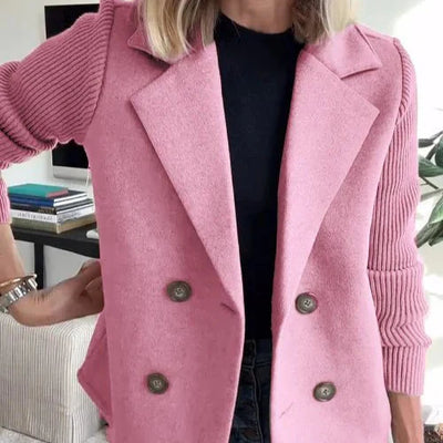 Amora™ | Elegant knit-sleeve blazer