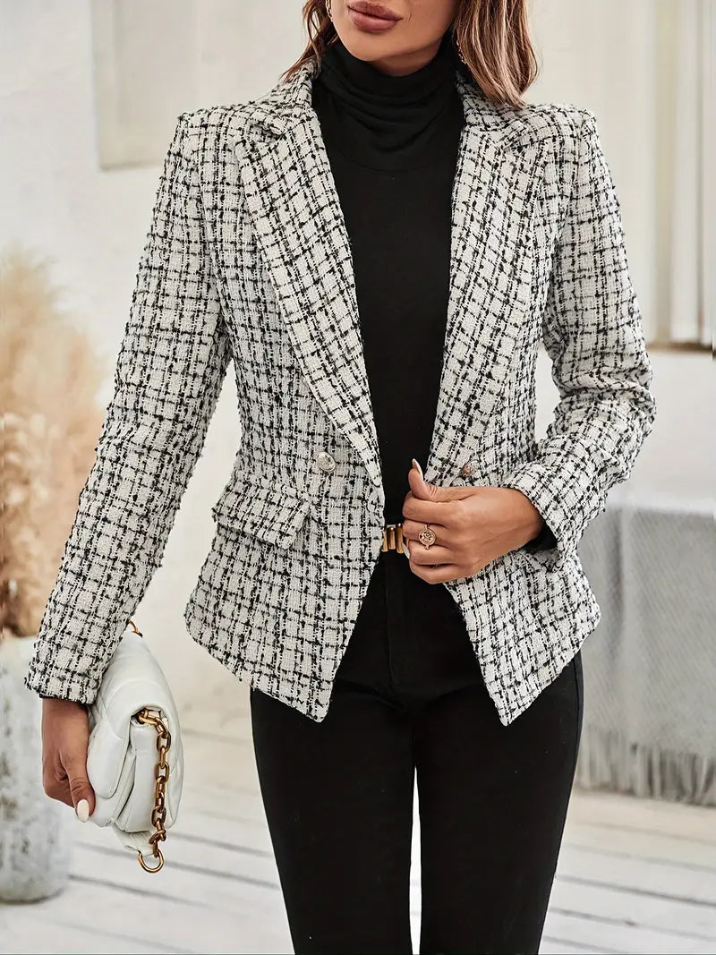 Jalu™ | Double-breasted blazer with checked pattern