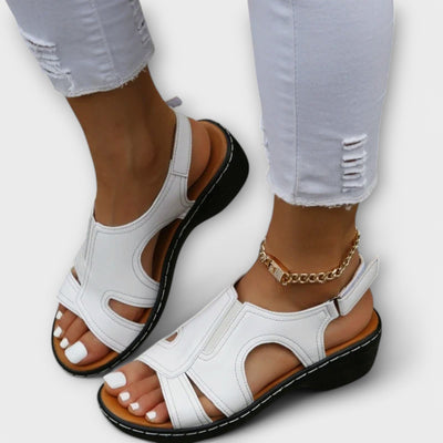 Christina - Orthopedic Leather Sandals with Comfort Heel