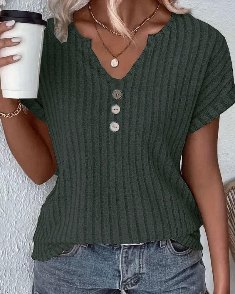 ROSINA KNITTED BLOUSE WITH V-NECK