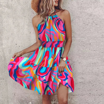 Marlowe - Colorful Bohemian V-Neck Midi Dress