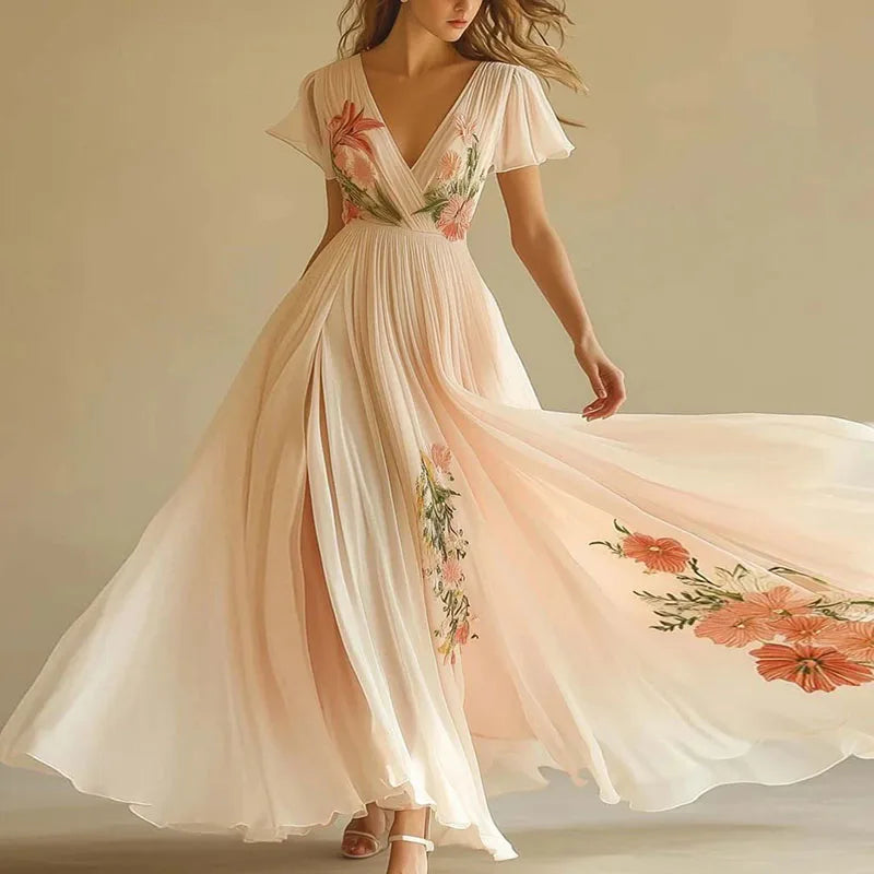 Rose | Elegant party dresses with V-neck and high waist