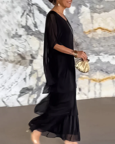 Caroline | Loose Round Neck Maxi Dress