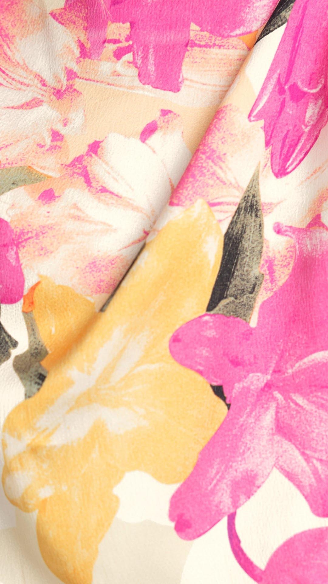 Minirva -  Floral Charm High-Neck Midi Dress