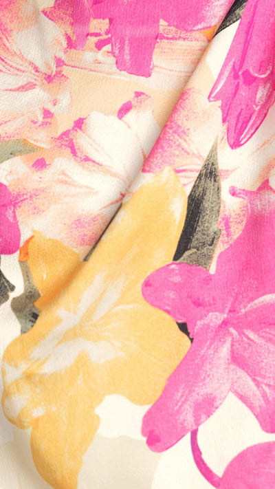 Minirva -  Floral Charm High-Neck Midi Dress