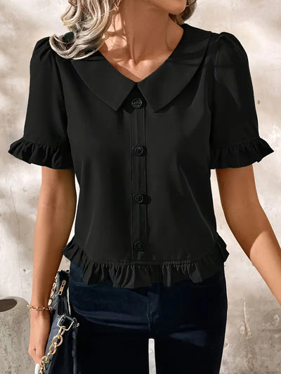 Foteini - Elegant Short Sleeve Blouse