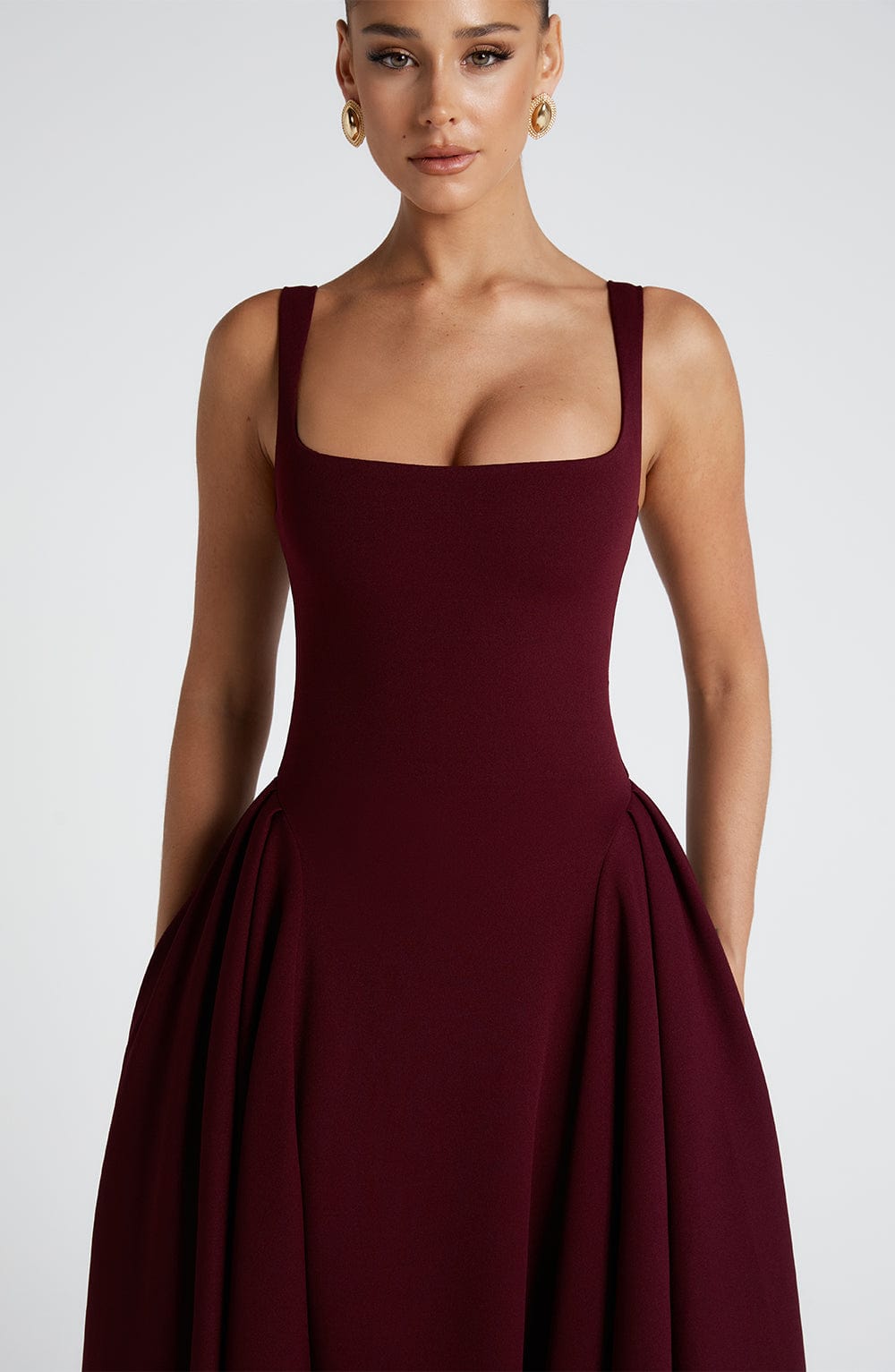 Betty | Cherry Lacquer Midi Dress