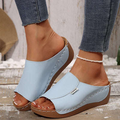 Ella™ - Casual Slip-On Sandals with Mid-Heel Platform
