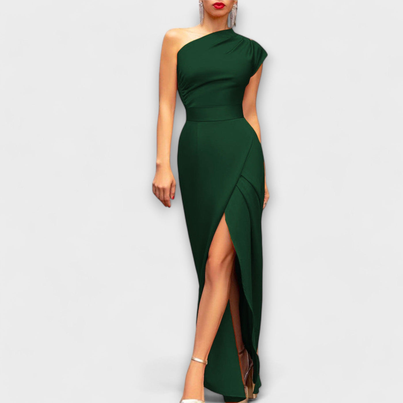 Axa - Elegant Asymmetrical Evening Maxi Dress
