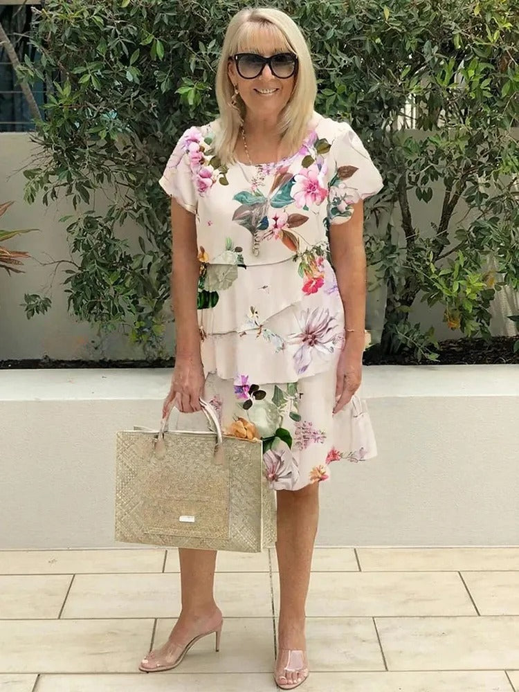 Jasara - Boho Floral Cascade Maxi Dress