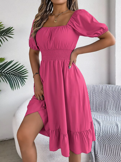 Riley™ - Stylish Short Sleeve V Neck Linen Dress