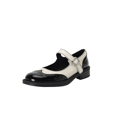 Ophelia - Top Layer Washed Cowhide Mary Jane Flats