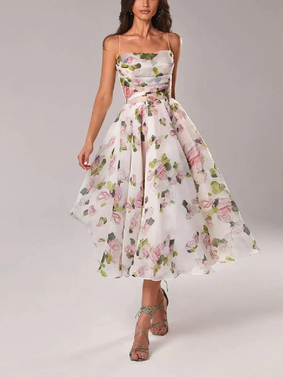 Emilia | Elegant Printed Strapless Dress