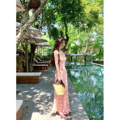 Isabella™ - Halter Floral Elegance Dress