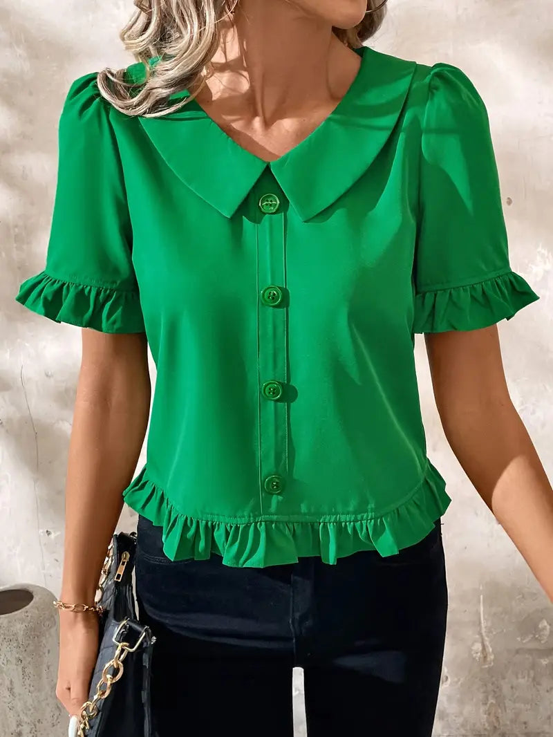 Foteini - Elegant Short Sleeve Blouse